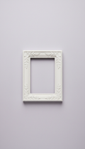Small whitewashed photo frame with delicate carving
