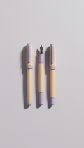 Lavender-accented wooden pen set